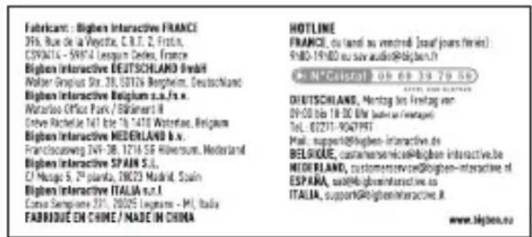BIGBEN RR70P - DECLARATION DE CONFORMITE SIMPLIFIEE - 2