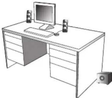 Cyber Acoustics CA3350 - Placement des enceintes - 1