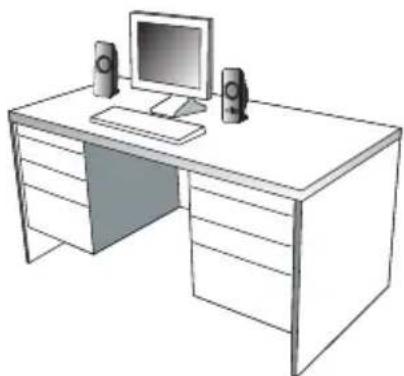 Cyber Acoustics CA2806BT - Placement des enceintes - 1