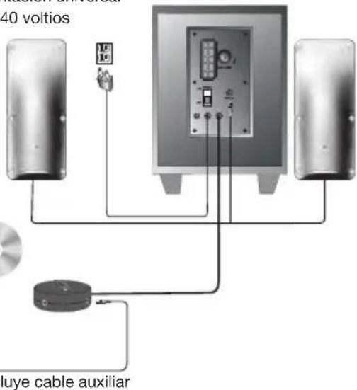Cyber Acoustics CASP26BT - CONEXION POR CABLE (AUX IN) - 4