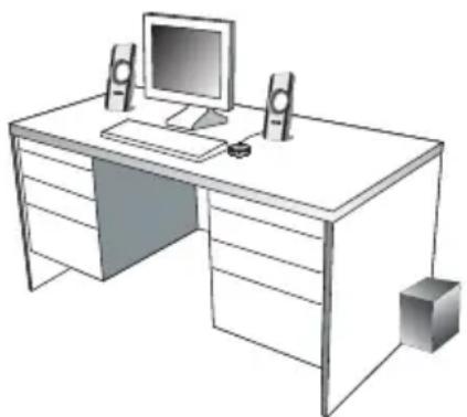 Cyber Acoustics CASP26BT - Placement des enceintes - 1