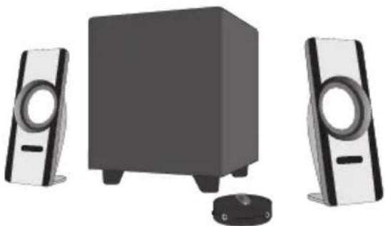 Cyber Acoustics CASP26BT - Connexion via l'entrée AUX IN - 2