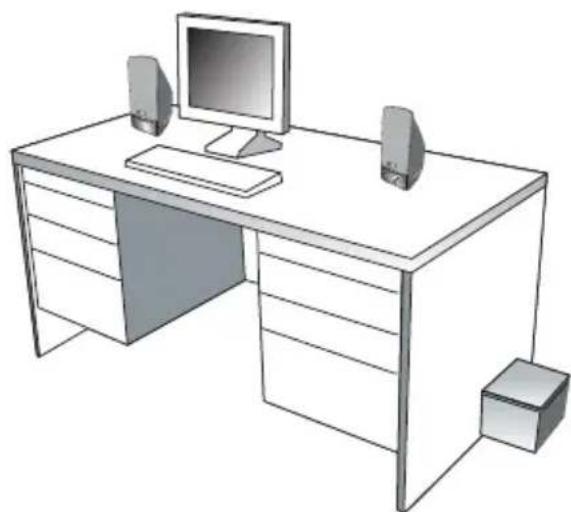 Cyber Acoustics CA3051 - Placement des enceintes - 1