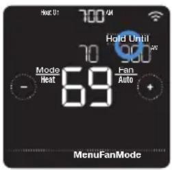 HONEYWELL Home Lyric T5 WiFi - Setting temporary hold (for use with time-based schedules only) - 1