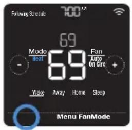 HONEYWELL Home Lyric T5 WiFi - Seleccionar el modo de sistema - 1