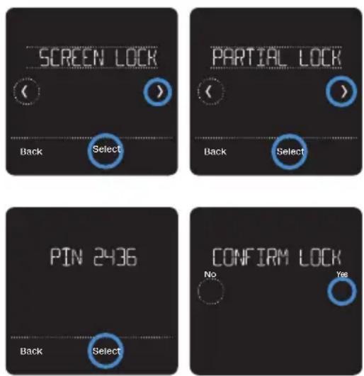 HONEYWELL Home Lyric T5 WiFi - Applying a screen lock setting - 1