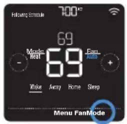 HONEYWELL Home Lyric T5 WiFi - Setting the fan - 2