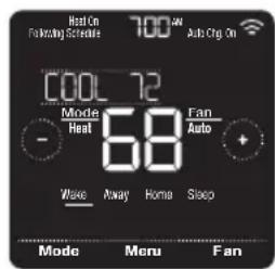 HONEYWELL Home Lyric T5 WiFi - Adjusting the temperature in Auto mode - 3