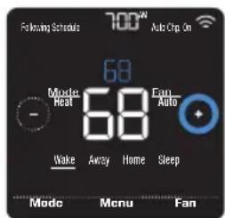 HONEYWELL Home Lyric T5 WiFi - Adjusting the temperature in Auto mode - 1