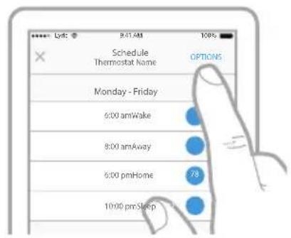 HONEYWELL Home Lyric T5 WiFi - Setting a time-based schedule in the Lyric app - 1
