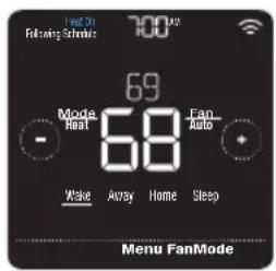 HONEYWELL Home Lyric T5 WiFi - Adjusting the temperature in Auto mode - 4