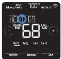 HONEYWELL Home Lyric T5 WiFi - Adjusting the temperature in Auto mode - 2
