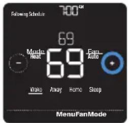 HONEYWELL Home Lyric T5 WiFi - Adjusting the temperature - 1