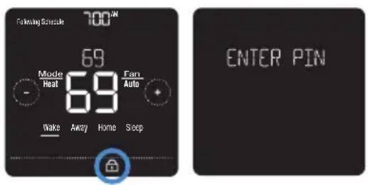 HONEYWELL Home Lyric T5 WiFi - Unlocking the screen - 1