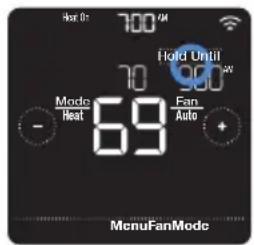 HONEYWELL Home Lyric T5 WiFi - Réglage du maintien temporaire (à utiliser avec les programmations temporelles uniquement) - 1
