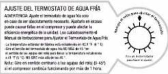 HONEYWELL HWB1052W2 - AJUSTE DEL TERMOSTATO DEL AGUA FRIJA - 1