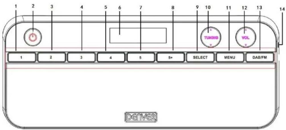DENVER DAB47 - Sett forfra - 1