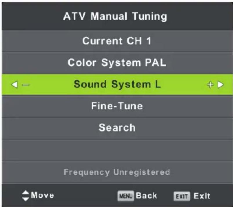 LENCO DVL3242 - ATV Manual Tuning (Manuelle ATV-Abstimmung) - 1