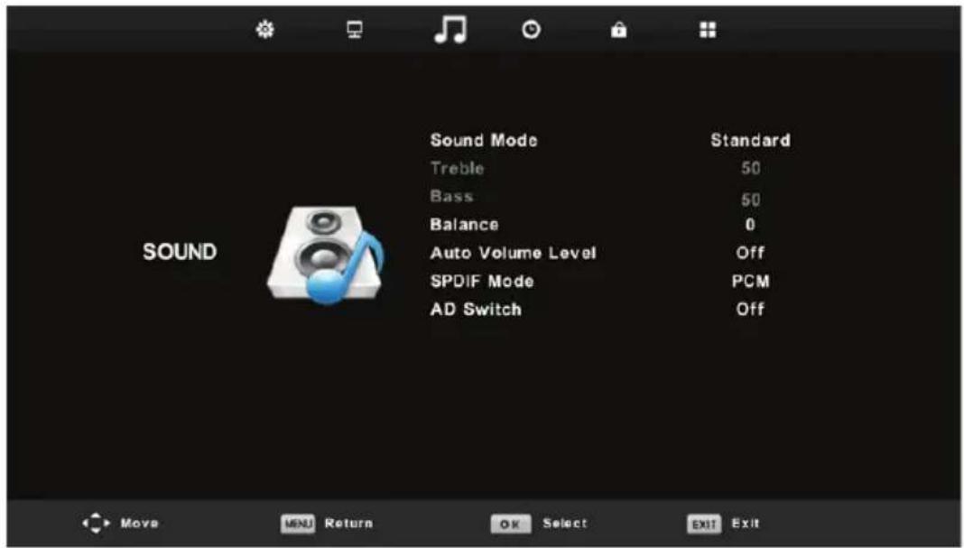 LENCO DVL3242 - Sound Menu - 1