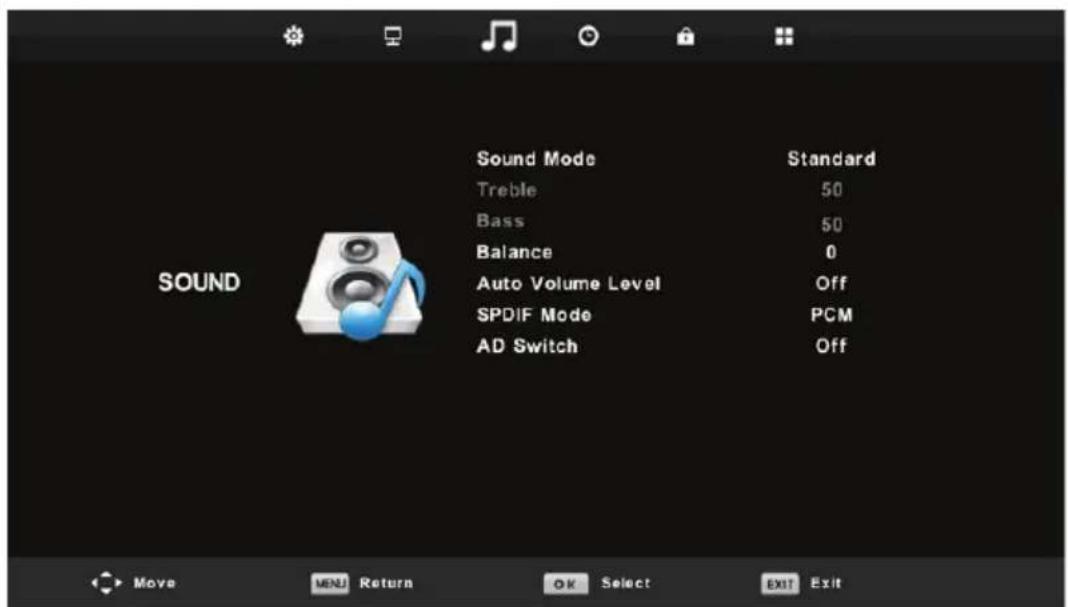 LENCO DVL3242 - Menu de sonido - 1