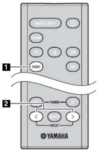 YAMAHA MCRB043DAB - Valja forinställda DAB-stationer - 1