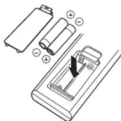 YAMAHA MCRB043DAB - Installazione delle batterie nel telecomando - 1