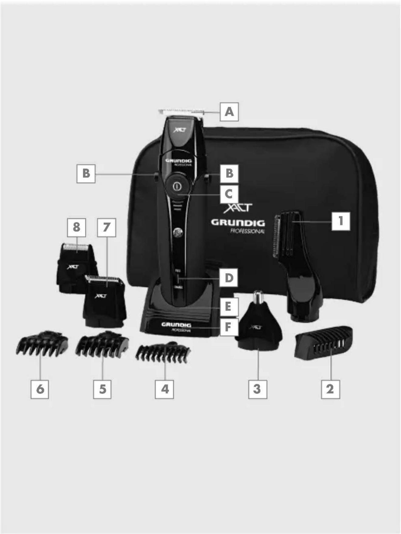 GRUNDIG MT 8240 - Professional Multi Hair Trimmer Set User Manual - 2
