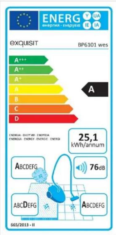 Exquisit BP 6101 wes - Étiquette énergétique - 1