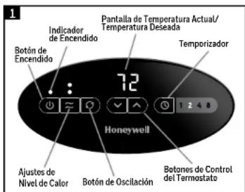 HONEYWELL Ceramic Digital Tower Heater HCE323V - NOTA: NUNCA DEJE DESATENDIDA UNA UNIDAD EN OPERACION - 1