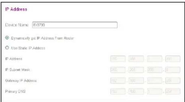 NETGEAR EX3700 - Configurez le repêuteur pour Qu'll Utilise une adresse IP statique - 1