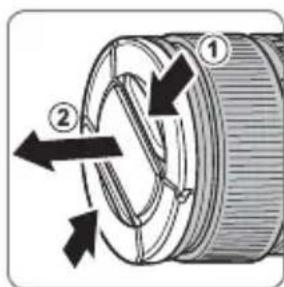 FUJIFILM Fujinon XF90mm F2 R LM WR - Rimozione dei tappi copri ottica - 1