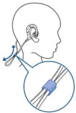 DENON AHC160W - Réglage de la longueur du cable du casque audio - 1