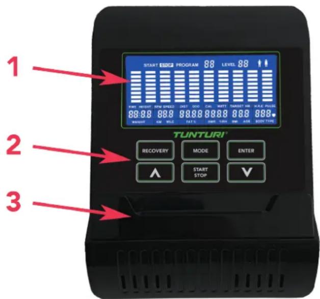 TUNTURI Star Fit E100 HR i - Konsole (Abb F) - 1