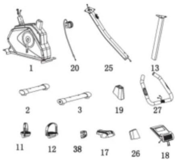 TUNTURI Cardio Fit B35 - PARTS OUT OF BOX - 1