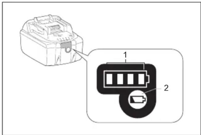 MAKITA DMR112 - Indication de l'autonomie restante de la batterie - 1