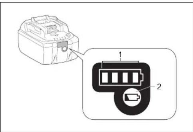 MAKITA DMR112 - Aanduiding van de resterende acceluding - 1