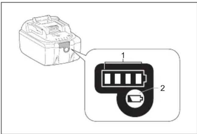 MAKITA DMR112 - Anzeigen der Restladung des Akkus - 1
