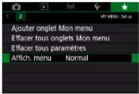 CANON PowerShot G7X Mark III - Personnalisation de l'affichage de Mon menu - 1