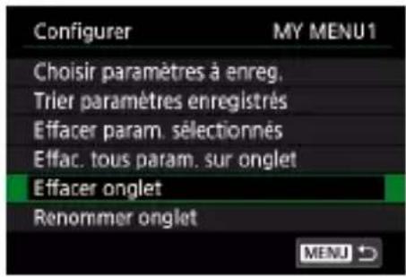 CANON PowerShot G7X Mark III - Suppression d'un onglet Mon menu - 1