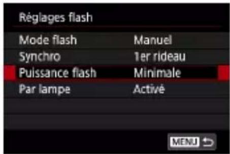 CANON PowerShot G7X Mark III - Réglage de la puissance du flash - 4