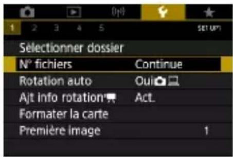 CANON PowerShot G7X Mark III - Modification de la numérotation des fichiers - 1