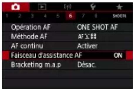 CANON PowerShot G7X Mark III - Configuration du faisceau d'assistance AF - 1