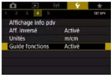 CANON PowerShot G7X Mark III - Configuration du guide des fonctions - 1