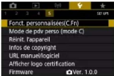 CANON PowerShot G7X Mark III - Configuration des fonctions personnalisées - 1
