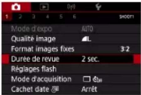 CANON PowerShot G7X Mark III - Modification de la durée d'affichage de l'image prise - 1