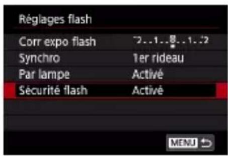 CANON PowerShot G7X Mark III - Configuration de la Sécurité flash - 1