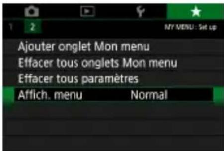 CANON PowerShot G5 X Mark II - Personnalisation de l'affichage de Mon menu - 1