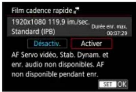 CANON PowerShot G5 X Mark II - Enregistrement deVIDEOS pour la lecture au ralenti (HFR, High Frame Rate ou cadence rapide) - 1