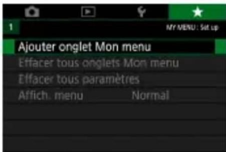 CANON PowerShot G5 X Mark II - Sauvegarde des éléments du menu de prise de vue réseaument utilisés (Mon menu) - 1