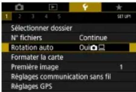 CANON PowerShot G5 X Mark II - Configuration de la rotation automatique des images verticales - 1